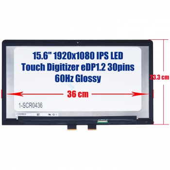 Laptop Screen - Screen monitor for Asus VivoBook Flip 15 TP510 TP510U TP510UQ TP510UQ-IH74T B156HAN02.3 90NB0GB0-R20010 Touch Digitizer 15.6'' 1920x1080 FHD IPS LED eDP 30pins 60Hz Glossy ( Ref.1-SCR0436 )