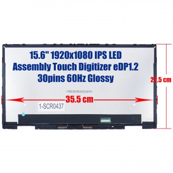 Laptop Monitor - Screen monitor for HP Pavilion x360 15-er0000nu 15-er0000nv 15t-er M45118-001 ST156SN131BKF 38VGE02B 4600MM0A0001 Assembly Touch Digitizer 15.6'' 1920x1080 FHD IPS LED eDP 30pins 60Hz Glossy ( Ref.1-SCR0437 )
