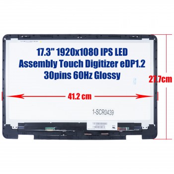 Laptop Monitor - Screen monitor for Dell Inspiron 17 7773 7778 7779 2-in-1 08P9VW 8P9VW 0Y147T Y147T Assembly Touch Digitizer 17.3'' 1920x1080 FHD IPS LED 72% NTSC eDP 30pins 60Hz Glossy ( Ref.1-SCR0439 )
