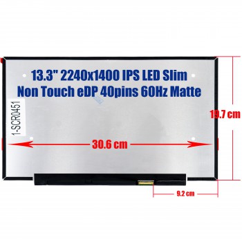 Laptop Monitor - Screen monitor for HP Pavilion 14-eh1002la 80S50LA M140NWHE R2 NV140DRM-N63 N10391-001 13.3'' 2240x1400 QHD IPS LED Slim Non Touch 72% NTSC eDP 40pins 60Hz Matte ( Ref.1-SCR0451 )