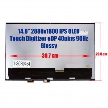 Laptop Monitor - Screen monitor for Asus Zenbook 14 UM3402 UX3402 UM3402YA UX3402ZA 18200-14000300 Touch Digitizer 14.0'' 2880x1800 2.8K IPS OLED 98% DCI-P3 eDP 40pins 90Hz Glossy ( Ref.1-SCR0454 )