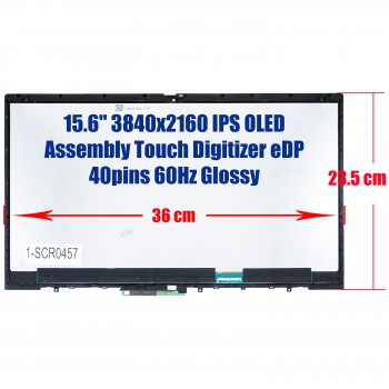 Laptop Monitor - Screen monitor for Lenovo ThinkPad P1 Gen 3 20TH 20TJ 20TJS2NF0R 20TJS4U800 ATNA56WR16-0 02HM883 Assembly Touch Digitizer 15.6'' 3840x2160 UHD 4K IPS OLED 100% DCI-P3 eDP 40pins 60Hz Glossy ( Ref.1-SCR0457 )
