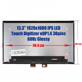 Laptop Monitor - Screen monitor for HP Envy 13-BA 13T-BA000 13-ba0039TX L96784-001 L96787-001 Touch Digitizer 13.3'' 1920x1080 FHD IPS LED 72% NTSC eDP1.4 30pins 60Hz Glossy ( Ref.1-SCR0464 )