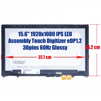 Laptop Monitor - Screen monitor for Lenovo IdeaPad Flex 4-1580 80VE 4-1570 80SB 5D10L46026 5D10M41860 NV156FHM-N3D Assembly Touch Digitizer 15.6'' 1920x1080 FHD IPS LED 45% NTSC eDP1.2 30pins 60Hz Glossy ( Ref.1-SCR0467 )