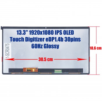 Laptop Monitor - Screen monitor for Asus Vivobook Slate 13 T3300K T3300KA-DH26T T3300 ATNA33XC21 90NB0VC2-RA0011 SDC4169 Touch Digitizer 13.3'' 1920x1080 FHD IPS OLED 100% DCI-P3 eDP1.4b 30pins 60Hz Glossy ( Ref.1-SCR0475 )