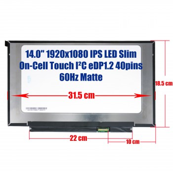 Laptop Screen - Screen monitor for Lenovo 14e Chromebook 81MH S345-14AST R140NWF5 RC 5D10S75184 14.0'' 1920x1080 FHD IPS LED eDP1.2 40pins 0.4 pitch pin On-Cell Touch I²C 60Hz Matte ( Ref.1-SCR0479 )