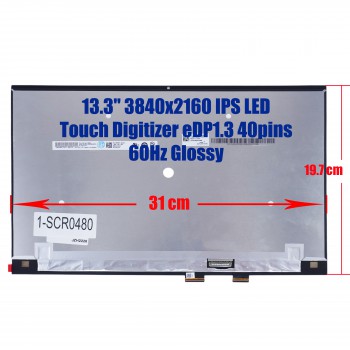 Laptop Monitor - Screen monitor for HP Envy 13-AH 13T-AH Series 13-AH0001NV L39192-001 L39194-001 B133ZAN02.5 Touch Digitizer 13.3'' 3840x2160 UHD IPS LED 72% NTSC eDP1.3 40pins 60Hz Glossy ( Ref.1-SCR0480 )