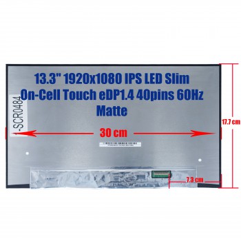 Laptop Screen monitor for Dell Latitude 5340 N133HCN-GT1 N133HCN-GT1 Rev. C1 W9RMP 0W9RMP 13.3'' 1920x1080 FHD IPS 50% NTSC LED Slim On-Cell Touch eDP1.4 40pins 60Hz Matte ( SKU.1-SCR0484 )