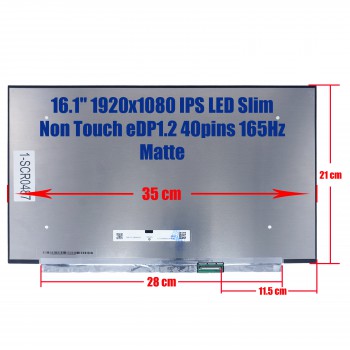 Laptop Screen monitor for HP Omen 16-WF 16-XF 16-XD N161HCA-GA1 N26436-JQ1 N44827-001 16.1'' 1920x1080 FHD IPS 72% NTSC LED Slim Non Touch eDP1.2 40pins 165Hz Matte ( SKU.1-SCR0487 )