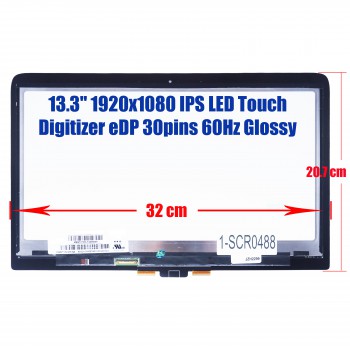 Laptop Screen monitor for HP Pavilion x360 13-s001nv NV133FHM-N44 Touch Digitizer 13.3'' 1920x1080 FHD IPS LED 45% NTSC eDP 30pins 60Hz Glossy ( SKU. 1-SCR0488 )