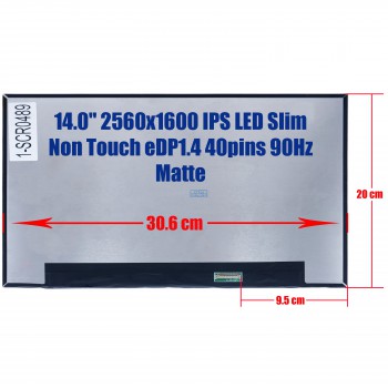 Laptop Screen monitor for Dell Inspiron 14 5430 P171G NE140QDM-N41 B140QAN07.H N140GLE-GE1 14.0'' 2560x1600 WQXGA IPS 72% NTSC Slim Non Touch eDP1.4b 40pins 90Hz Matte ( SKU.1-SCR0489 )