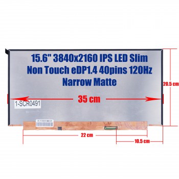 Laptop Screen monitor for HP Zbook Studio G8 M74244-001 NE156QUM-NZ4 15.6'' 3840x2160 UHD 4K IPS 96% NTSC LED Slim Non Touch eDP1.4 40pins 120Hz Matte ( SKU.1-SCR0491 )