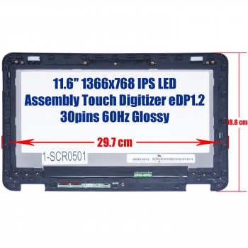 Laptop Screen monitor for Lenovo 300e Winbook 81FY001JAU 81FY001LAU N116BCA-EA1 REV C1 Assembly Touch Digitizer 11.6'' 1366x768 HD WXGA IPS LED 45% NTSC eDP1.2 30pins 60Hz Glossy ( SKU.1-SCR0501 )