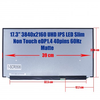 Laptop Screen monitor for Dell Precision 17 7750 B173ZAN03.2 17.3'' 3840x2160 UHD LED IPS Slim Non Touch 100% Adobe RGB eDP1.4 40pins 60Hz Matte ( SKU.1-SCR0506 )