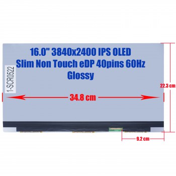 Laptop Screen monitor for Acer Swift Edge 16 SFA16-41 Series ATNA60YV05 ATNA60YV05-0 16.0'' 3840x2400 UHD 4K IPS OLED Slim Non Touch 72% NTSC eDP 40pins 60Hz Glossy ( SKU.1-SCR0522 )