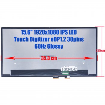 Laptop Screen monitor for Asus ZenBook Flip 15 UX562FA UX562FAC B156HAN02.5 90NB0LK1-R20010 90NB0LK2-R20010 Touch Digitizer 15.6'' 1920x1080 FHD IPS LED 46% NTSC eDP1.2 30pins 60Hz Glossy ( SKU.1-SCR0542 )
