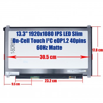 Laptop Screen monitor for Dell Latitude 3310 3300 3330 6GHX8 06GHX8 NV133FHM-T00 13.3'' 1920x1080 FHD IPS LED Slim On-Cell Touch I²C 45% NTSC eDP1.2 40pins 60Hz Matte ( SKU.1-SCR0569 )