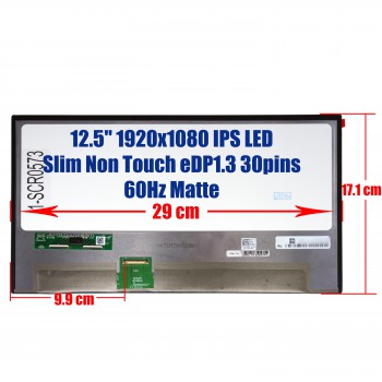 Laptop Screen monitor for Dell Latitude 7280 5289 NV125FHM-N51 186GC 0186GC 12.5'' 1920x1080 FHD IPS LED Slim Non Touch 50% NTSC eDP1.3 30pins 60Hz Matte ( SKU.1-SCR0573 )