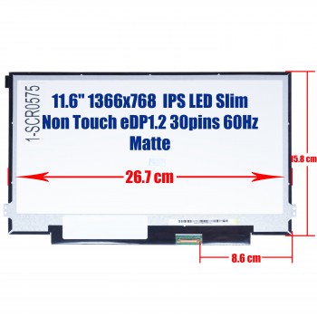 Laptop Screen monitor for Dell Chromebook 3110 2-in-1 NV116WHM-N43 JCGNV 0JCGNV 11.6'' 1366x768 HD WXGA IPS LED Slim Non Touch 45% NTSC eDP1.2 30pins 60Hz Matte ( SKU.1-SCR0575 )