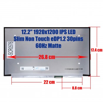Laptop Screen monitor for Lenovo 500W Yoga Gen 4 82VR 82VQ 5D11J37203 SD11J37197 N122JCA-ENK C1 12.2'' 1920x1200 WUXGA IPS LED Slim Non Touch 50% NTSC eDP1.2 30pins 60Hz Matte ( SKU.1-SCR0576 )