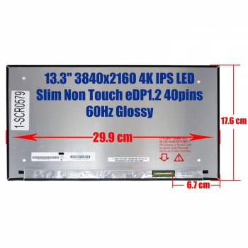 Laptop Screen monitor for HP EliteBook x360 1030 G3 G4 N133DCE-G61 REV.B1 B133ZAN02.2 13.3'' 3840x2160 UHD 4K IPS LED Slim Non Touch 72% NTSC eDP1.2 40pins 60Hz Glossy ( SKU.1-SCR0579 )