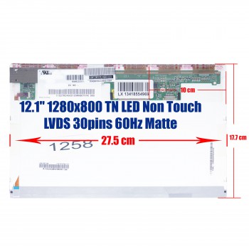 Laptop Monitor 12.1'' B121EW09 v3 LTN121AT07-L02 1280x800 WXGA LED 30pin IBM Lenovo X200 (Code 1258)
