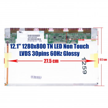 Laptop Monitor 12.1'' B121EW09 v2 LP121WX3 (TL)(A1) LTN121AT06 1280x800 WXGA LED 40pin (Ref. 1259)