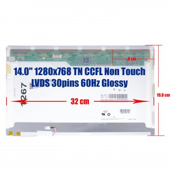 Laptop Monitor 14.0'' 1280x768 WXGA CCFL 30pin Laptop Screen Monitor (Ref. 1-1267)