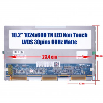 Laptop Monitor 10.2 1024x600 WSVGA LED 30pin mini Laptop Screen Monitor(Ref. 1-1377)