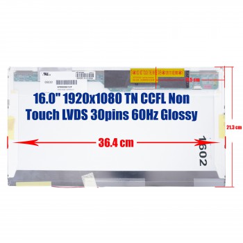 Laptop Monitor 16,0'' 1920x1080 WUXGA CCFL 30pin Laptop Screen Monitor (Ref.1602)