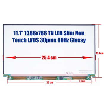 Laptop Monitor 11.1'' LTD111EXCA 1366x768 WXGA LED 30pin Slim (R) Sony Vaio VGN-TX (Ref. 2383)