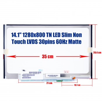 Laptop Monitor 14.1'' 1280x800 WXGA LED 30pin LTN141AT11 -G01 (Code 2451)