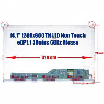 Laptop Monitor 14.1'' 1280x800 WXGA LED 30pin EDP Laptop Screen Monitor (Ref. 1-2672)