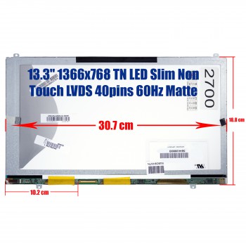 Laptop Monitor 13.3'' 1366x768 WXGA HD LED 40pin Slim (L) Laptop Screen Monitor (Ref. 1-2700)