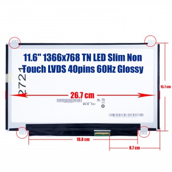 B116XW03 11.6'' 1366x768 WXGA LED 40pin Slim UP/DOWN BRACKETS(Ref. 2721)