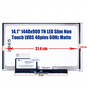 Laptop Screen 14.1'' 1440*900 IBM Lenovo Thinkpad T400S T410S LCD Screen LTN141BT08 04W0433 0A6622 LT141DEQ8B00 42T0634 04W0433 27R2479 27R2484 27R2485 14.1 WXGA+ LED (Ref.2865)
