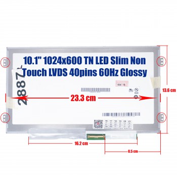 Laptop Screen 10.1’’ Asus EEEPC 1008HA-BLU009X 10.1" Laptop Screen B101AW02 V.0 H/W:0B F/W:1  1024x600 WSVGA LED 40pin Slim ( SKU.2887 )