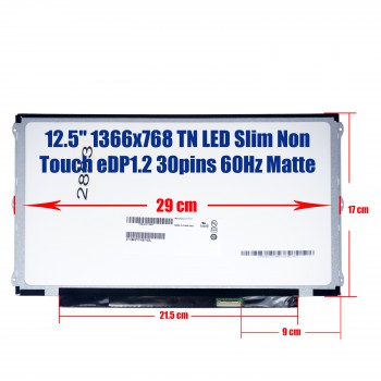 Laptop screen Dell Latitude E7240 HB125WX1-100 DELL 31R70 LCD LAPTOP 031R70 HB125WX1-100 12.5'' 1366x768 WXGA LED 30pin EDP Slim (Ref.2893)