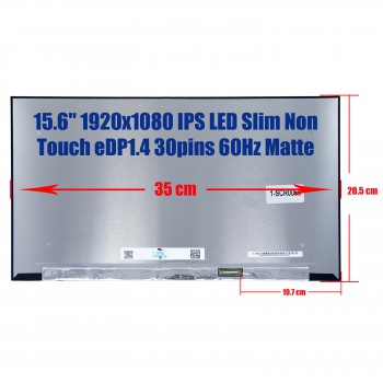 Laptop Screen NV156FHM-N4V 15.6" 1920X1080 30 Pin IPS 35cm Bottom Right Connector Bent No Brackets ( SKU.1-SCR0068 )