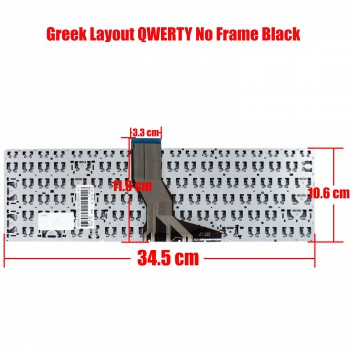 Greek Laptop Keyboard for HP 15-bs PK132042A02 GR No frame Black ( Code 40478GRNOFRAME )