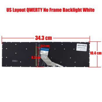Keyboard for Laptop HP Pavilion 15-DA 15-DB series TPN-C135 TPN-C136 US No Frame Layout keyboard OEM (40549USNFRWHBL)