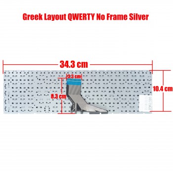 Keyboard Laptop Keyboard HP 250 G7 255 G7 15-DA 15-DB 9Z.NEZSC.40U 6MP21ES#ABU 9Z.NEZSC.401 PK1329l1C00 TPN-C135 17-por TPN-C136 250 G7/255 G7/256 G7 7J1880 L20386-001 GREEK No Frame Layout SILVER keyboard OEM (Ref.40549GRSILVERNOFRAME)