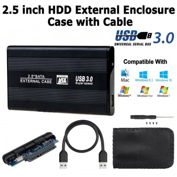 External HD enclosure Serial ATA 2.5'' USB 3.0 Black HD enclosure with case (Ref. 1-PER0001)
