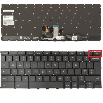 Keyboard Laptop Keyboard for ASUS Chromebook CX9400 CX9400CEA Flip C490 0KN1-BP1UK12 UK layout with power button Black OEM(Ref.40771UKBLPWBLACK)