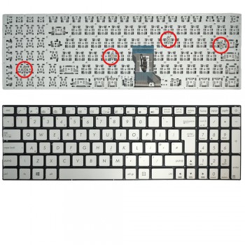 Keyboard Laptop Keyboard for ASUS N501 N501JW G501 UX501J UK Layout Silver OEM(Ref.40802UKNOFRSIL)