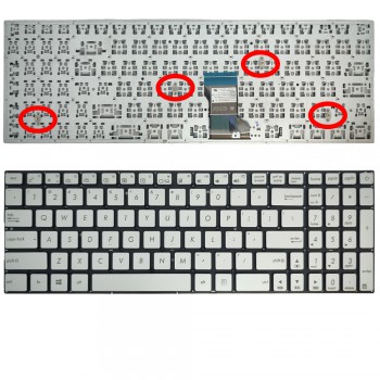 Keyboard Laptop Keyboard for ASUS 0KNB0-6720UI00 AEBK5R01020 9Z.N8SBQ.V0G NSK-USUPQ 1D 0KNB0-662MUS00 9Z.N8SPQ.U1D NSK-USVBQ 01 AEBK5U02020 OEM(Ref.40805USSILNOFR)